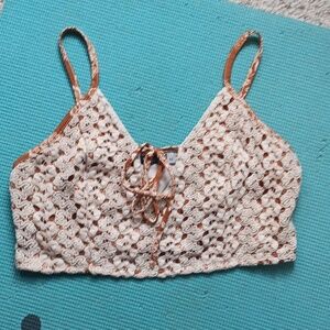 EARTHBOUND Crochet Camisole in Cream and Brown